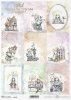 akwarelowe aniołki, anioł, ptaszek, ławeczka, miś, wiosna*watercolour angels, angel, bird, bench, bear, spring